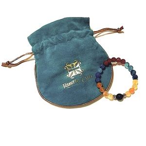 Rustic Cuff Semi-Precious Multi Color Bracelet